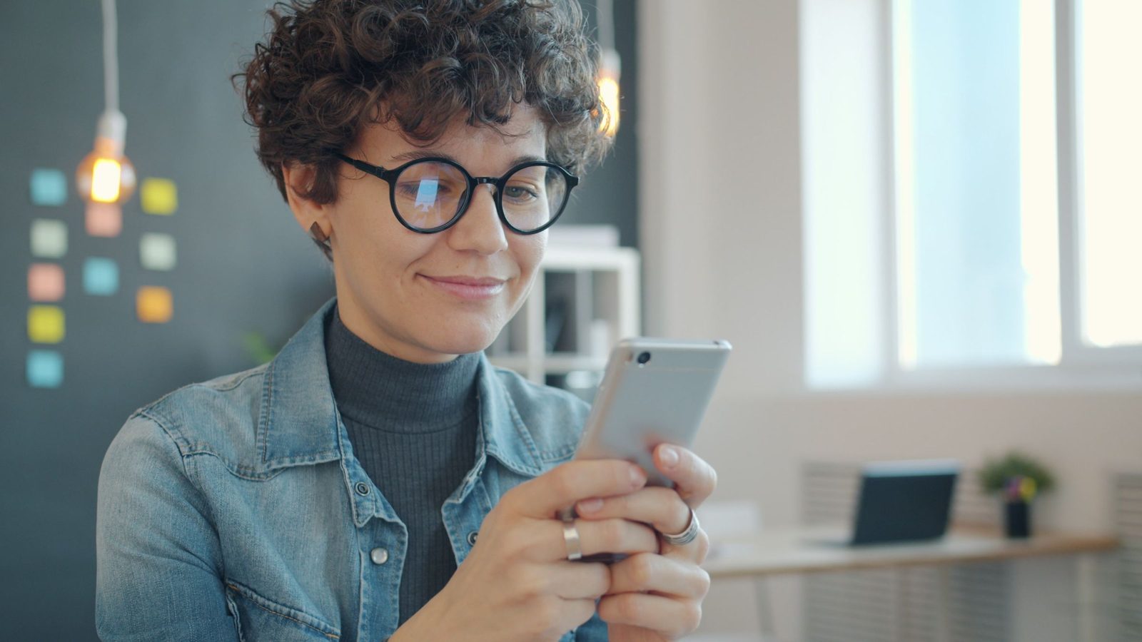 A woman shopping on her phone